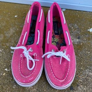 Sperry Topsider pink sequin shoes sz 5 Biscayne